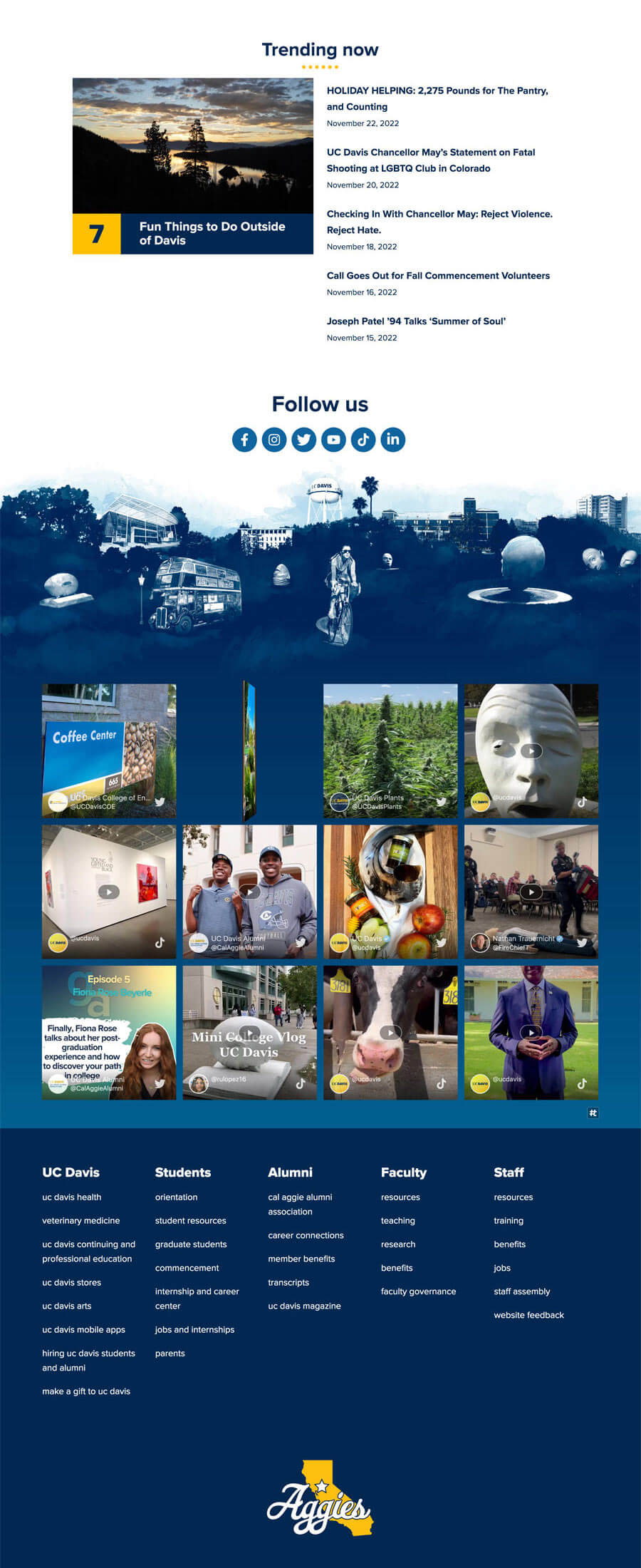 a screenshot of the uc davis homesite designed by tom watts