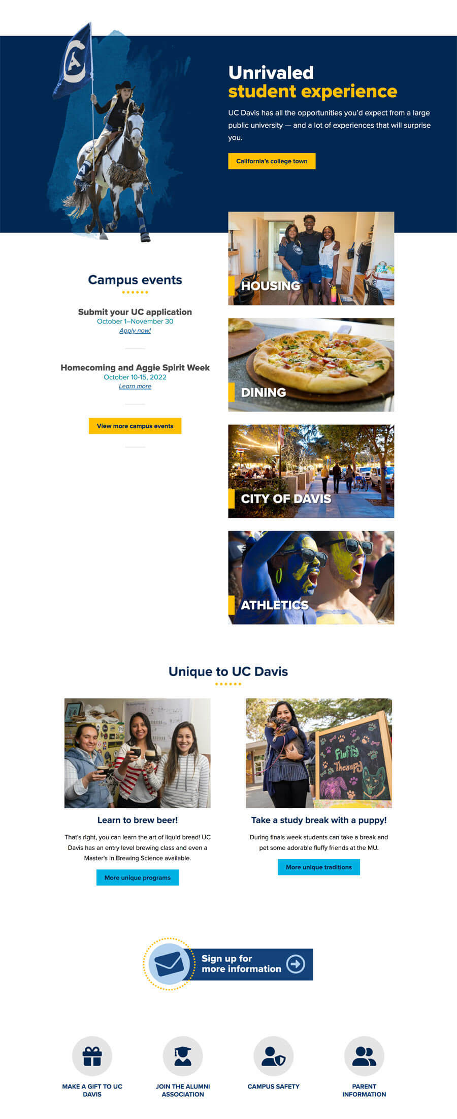 a screenshot of the uc davis homesite designed by tom watts