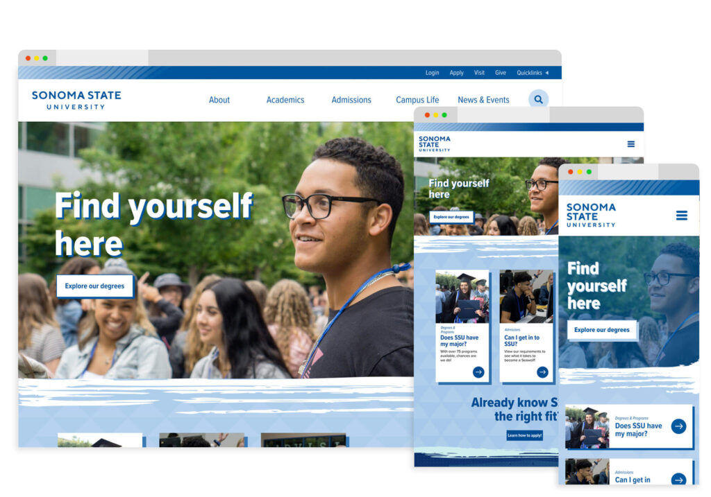 several different version s of the sonoma state redesign by tom watts set for different devices