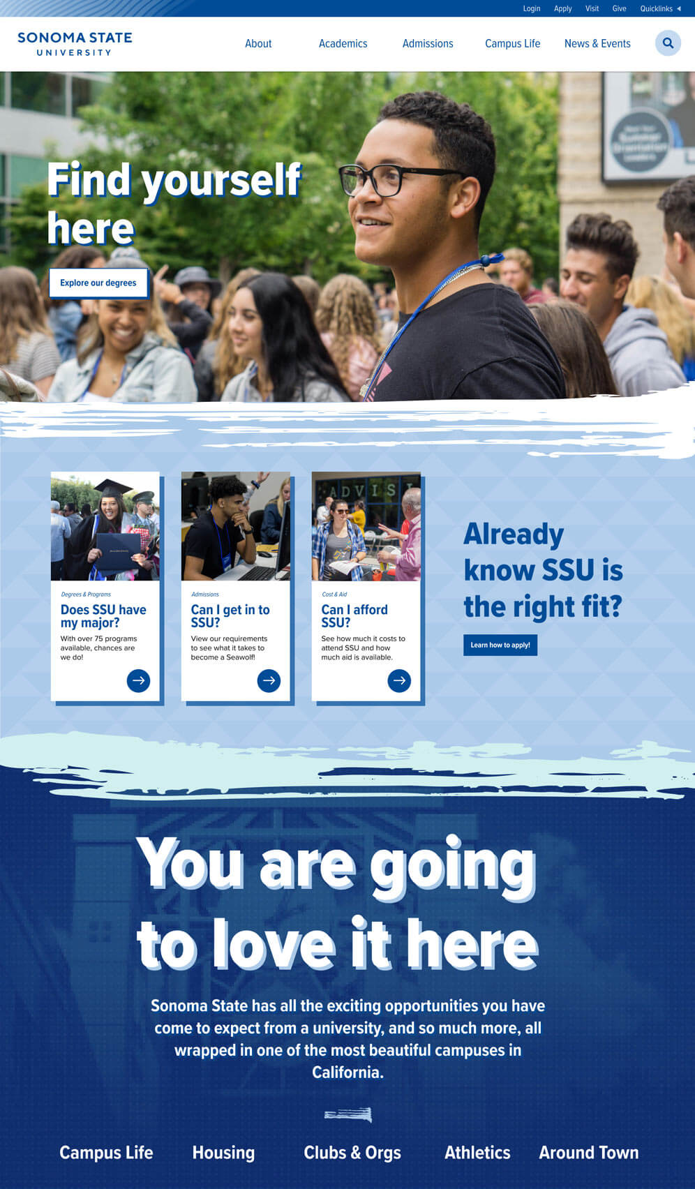 Mock ups for Sonoma State