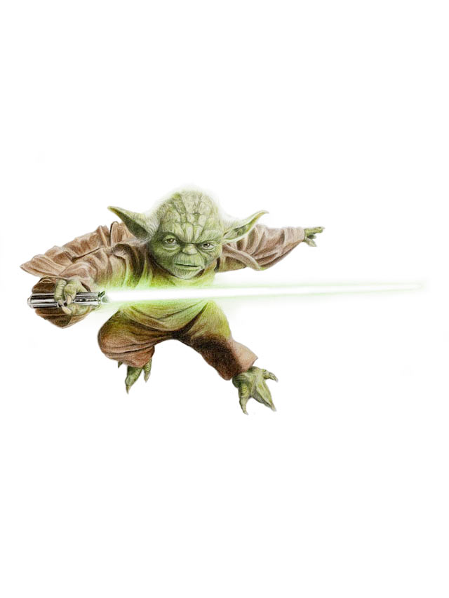 a yoda inspired piece of art by Tom Watts